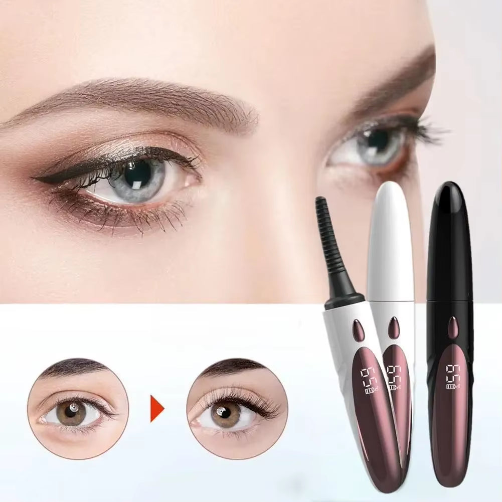 Electric Heated Eyelash Curler USB Rechargeable Eyelashes Curler 4 Mode Quick Heating Natural Curler Long Eyelash Lasting Makeup